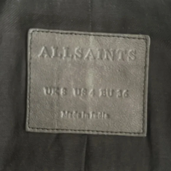 All Saints black leather jacket likenew very little wear